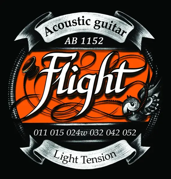 Струны для акустической гитары Flight AB1152 11-52, бронза фосфорная