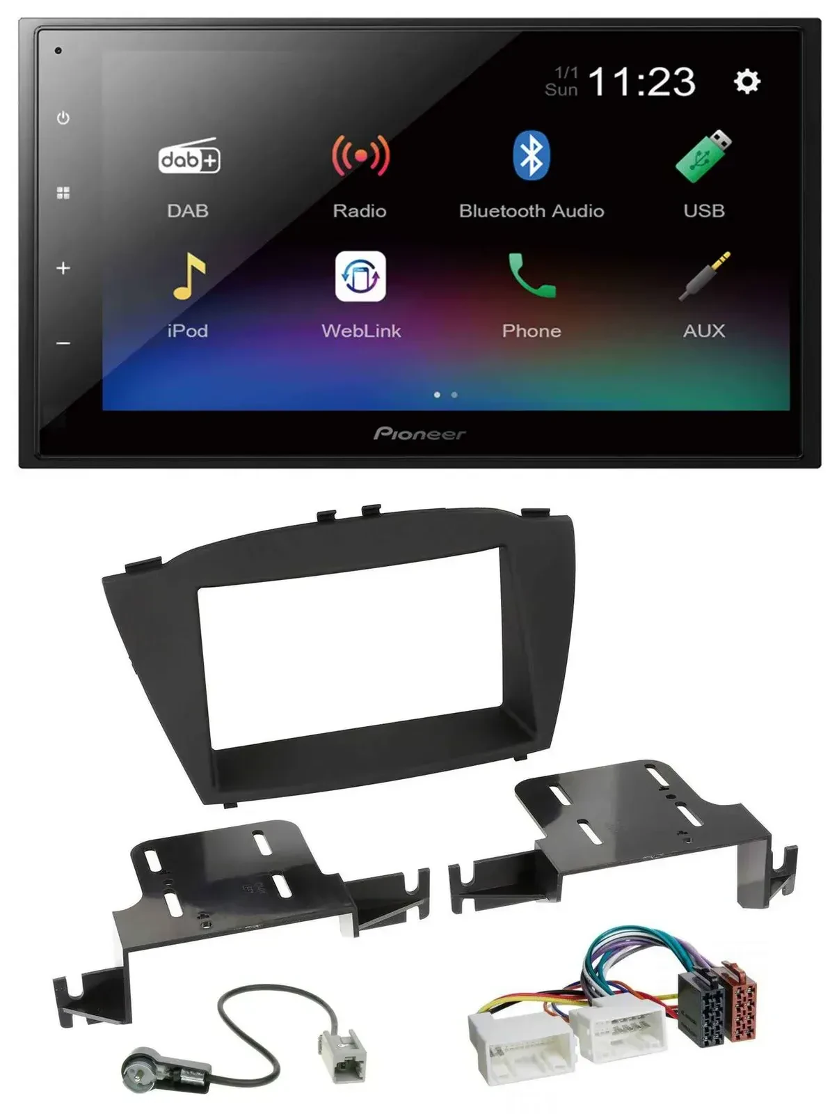 Автомагнитола для Hyundai ix35 Pioneer 2-DIN, USB, Bluetooth, DAB, MP3