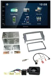 Автомагнитола Kenwood 2-DIN, Bluetooth, USB, DAB, для Toyota Auris 2007–2011, антрацит