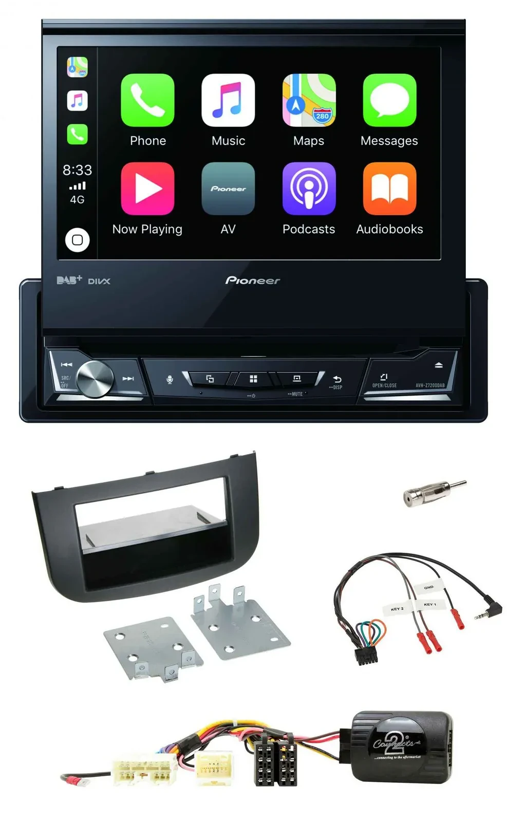 Pioneer DVD Bluetooth DAB USB Lenkrad Autoradio für Mitsubishi Colt Z3B/Z3V/Z30/