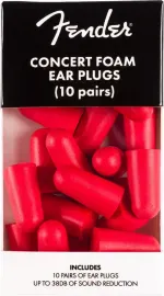 Беруши Fender Concert Foam Ear Plugs красные (набор, 10 пар)