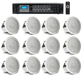 (12) JBL 3" Ceiling Speakers+6-Zone Bluetooth Amplifier For Restaurant/Bar/Cafe