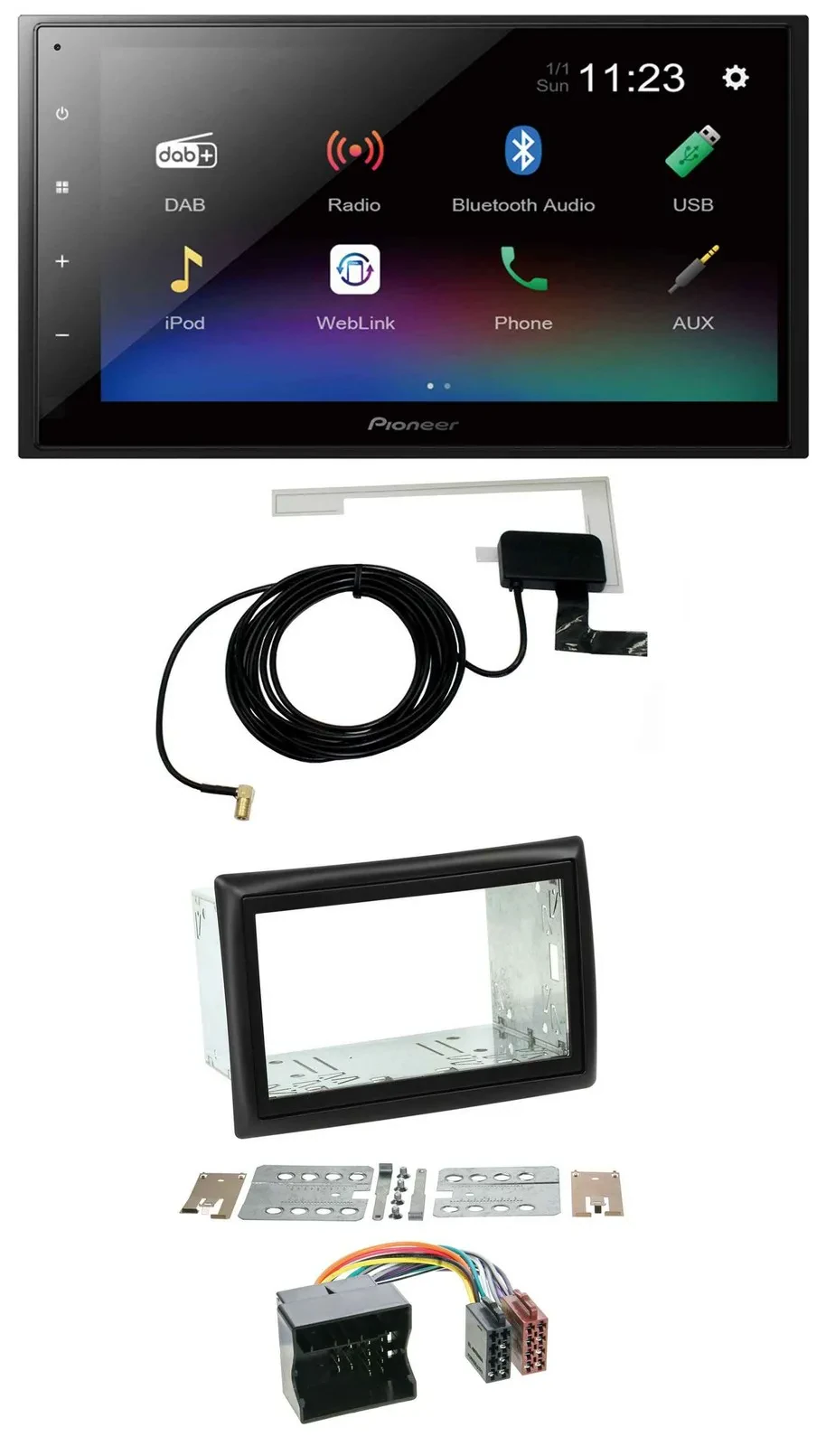 Автомагнитола Pioneer 2DIN, DAB, Bluetooth, USB, MP3 для Renault Megane 2009–2010