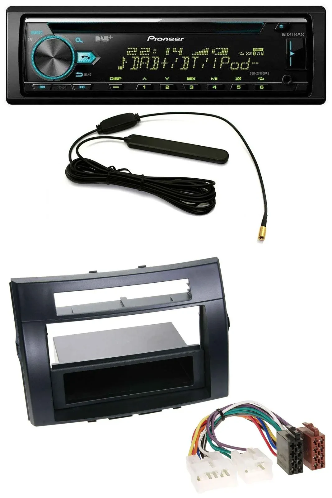 Автомагнитола Pioneer для Toyota Corolla Verso 2004–2009, черная, CD, MP3, USB, AUX, DAB