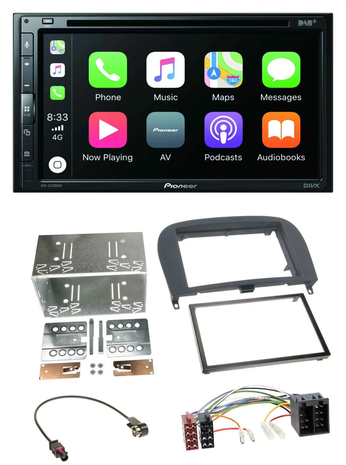 Pioneer DVD 2DIN MP3 DAB Bluetooth USB Autoradio für Mercedes SL-Klasse 2001-201