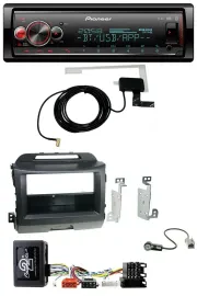 Автомагнитола для Kia Sportage 3 (2010–2015) Pioneer Bluetooth DAB USB с навигацией, поддержка кнопок на руле, черная