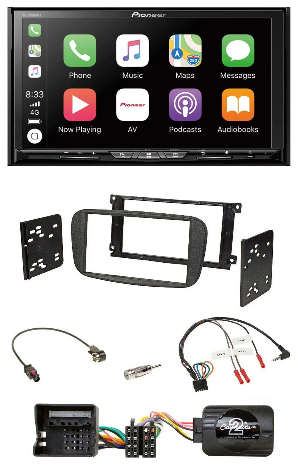 Pioneer 2DIN Lenkrad USB DAB DVD Bluetooth Autoradio für Ford Galaxy Focus C-Max