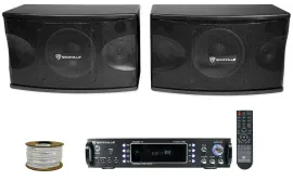 2) Rockville KPS80 8" 800w Wall Speakers+Bluetooth Amp For Restaurant/Bar/Cafe