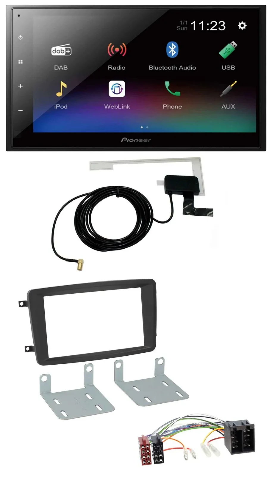 Pioneer DAB MP3 Bluetooth 2DIN USB Autoradio für Mercedes C W203 2000-2004