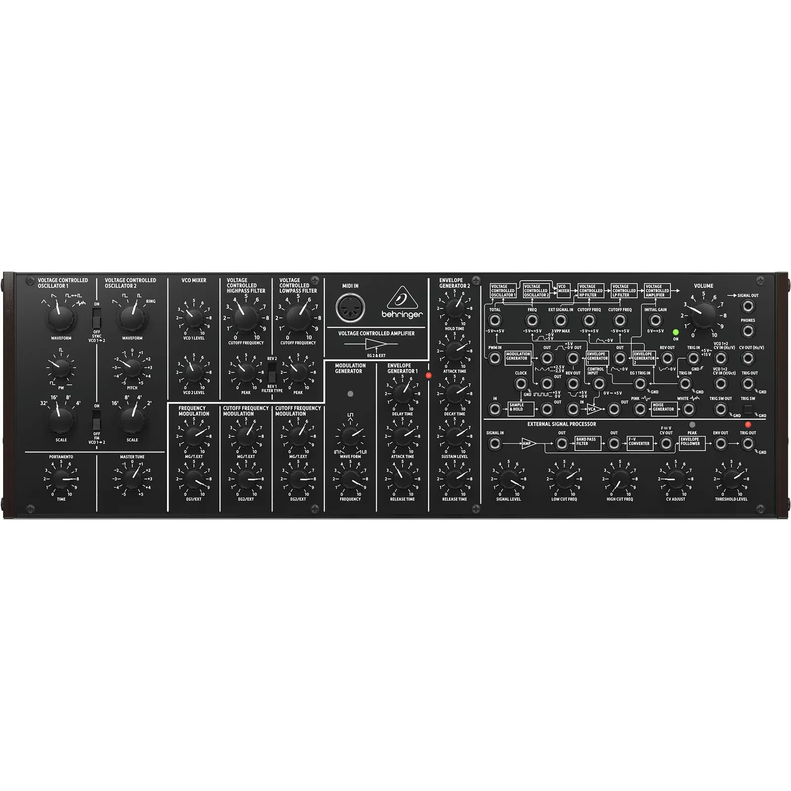 BEHRINGER K-2 MK II - аналоговый полумодульный синтезатор с двумя VCO, кольцевым модулятором