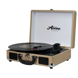 Виниловый проигрыватель Alive Audio GLAM Latte c Bluetooth и встроенной стереосистемой