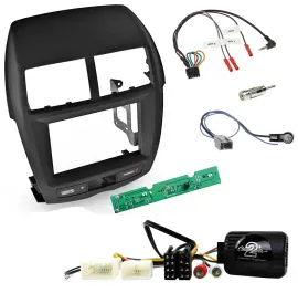 Einbauset Lenkradadapter Doppel DIN Autoradio für Mitsubishi ASX 2010-2014