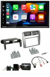 Kenwood DAB USB Bluetooth 2DIN Lenkrad Autoradio für Fiat Grande Punto anthrazit