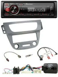 Автомагнитола Pioneer 1DIN, DAB, USB, для Renault Megane 3 (2012–2014), серый