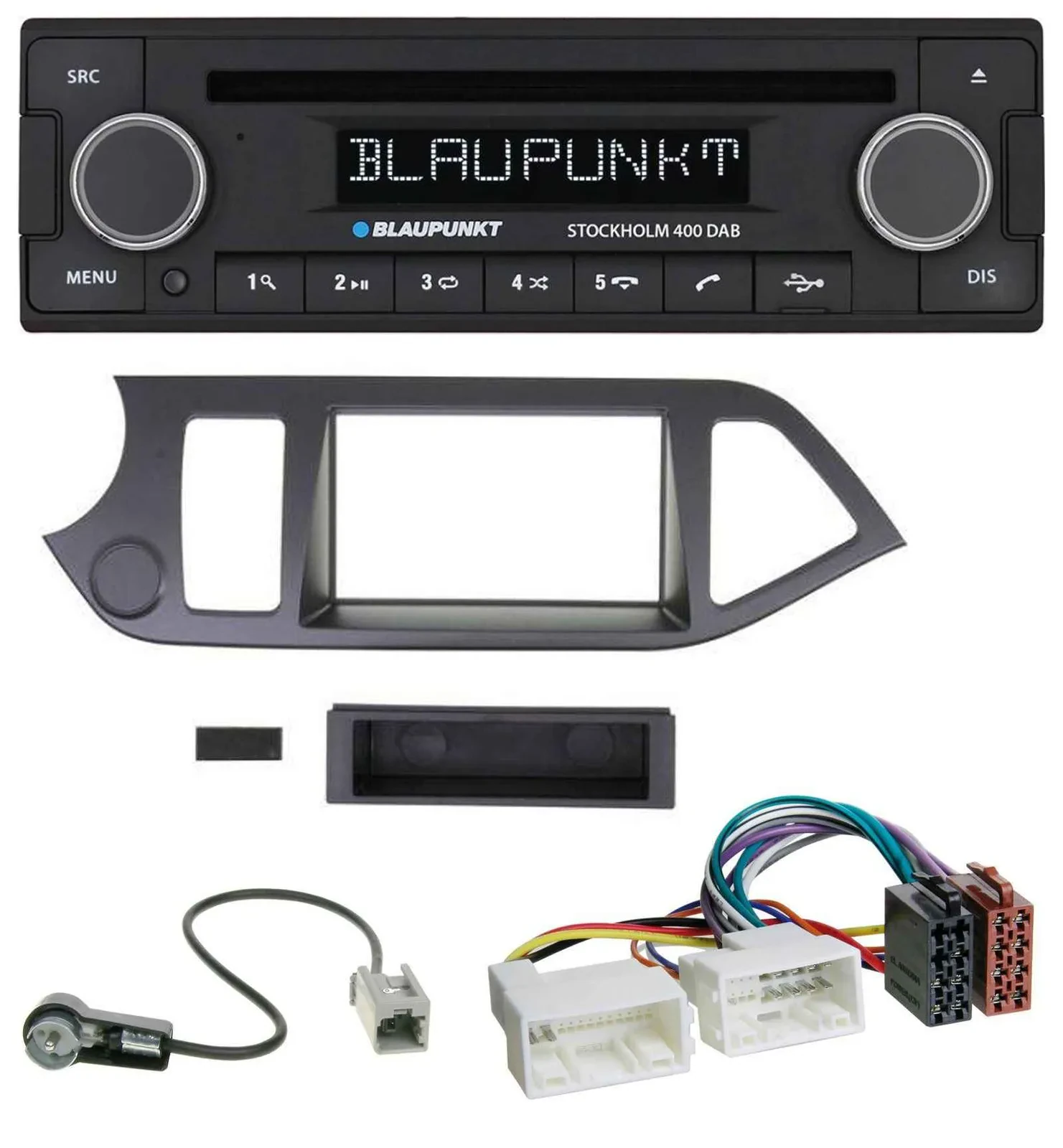 Blaupunkt MP3 Bluetooth DAB CD USB Autoradio für Kia Picanto ab 2011 ohne Start-
