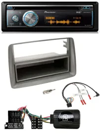Автомагнитола Pioneer DAB USB CD Bluetooth для Fiat Panda 2004–2010 серый с поддержкой управления на руле