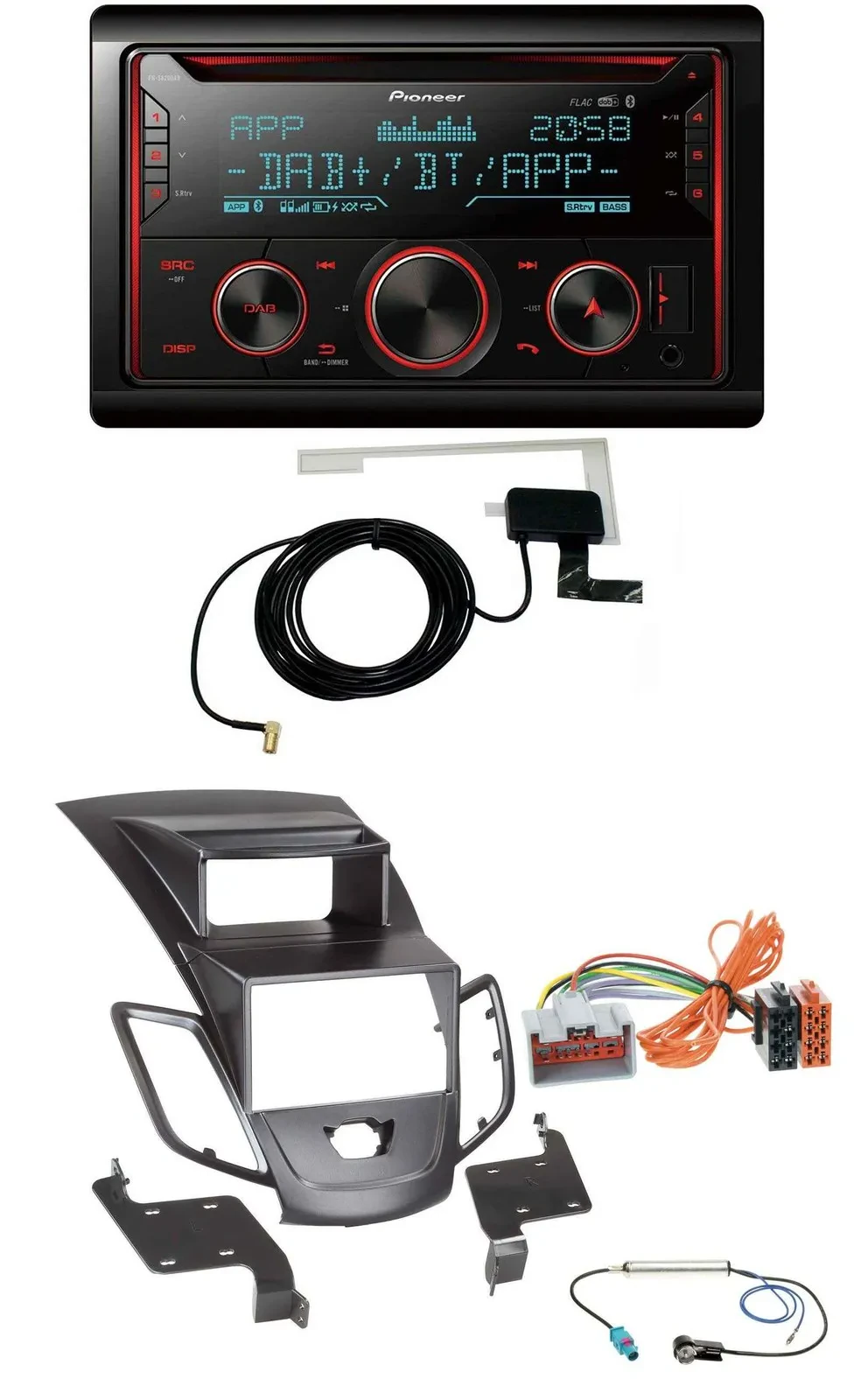 Pioneer 2DIN MP3 DAB USB CD Bluetooth Autoradio für Ford Fiesta 08-10 Display sc