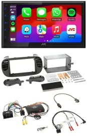 JVC Bluetooth USB Lenkrad 2DIN DAB Autoradio für Fiat 500 14-15 soft touch