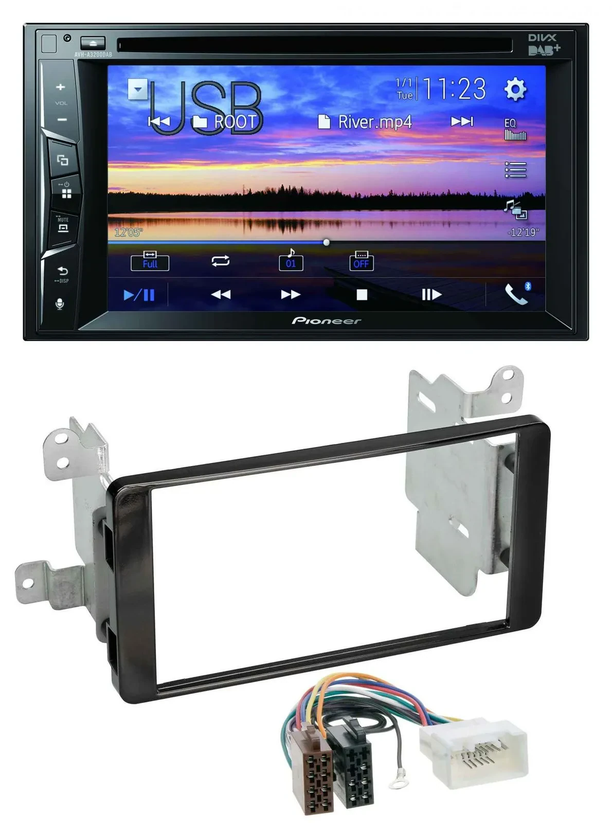 Автомагнитола для Mitsubishi Outlander Pioneer 2-DIN, Bluetooth, USB, DVD, DAB, MP3