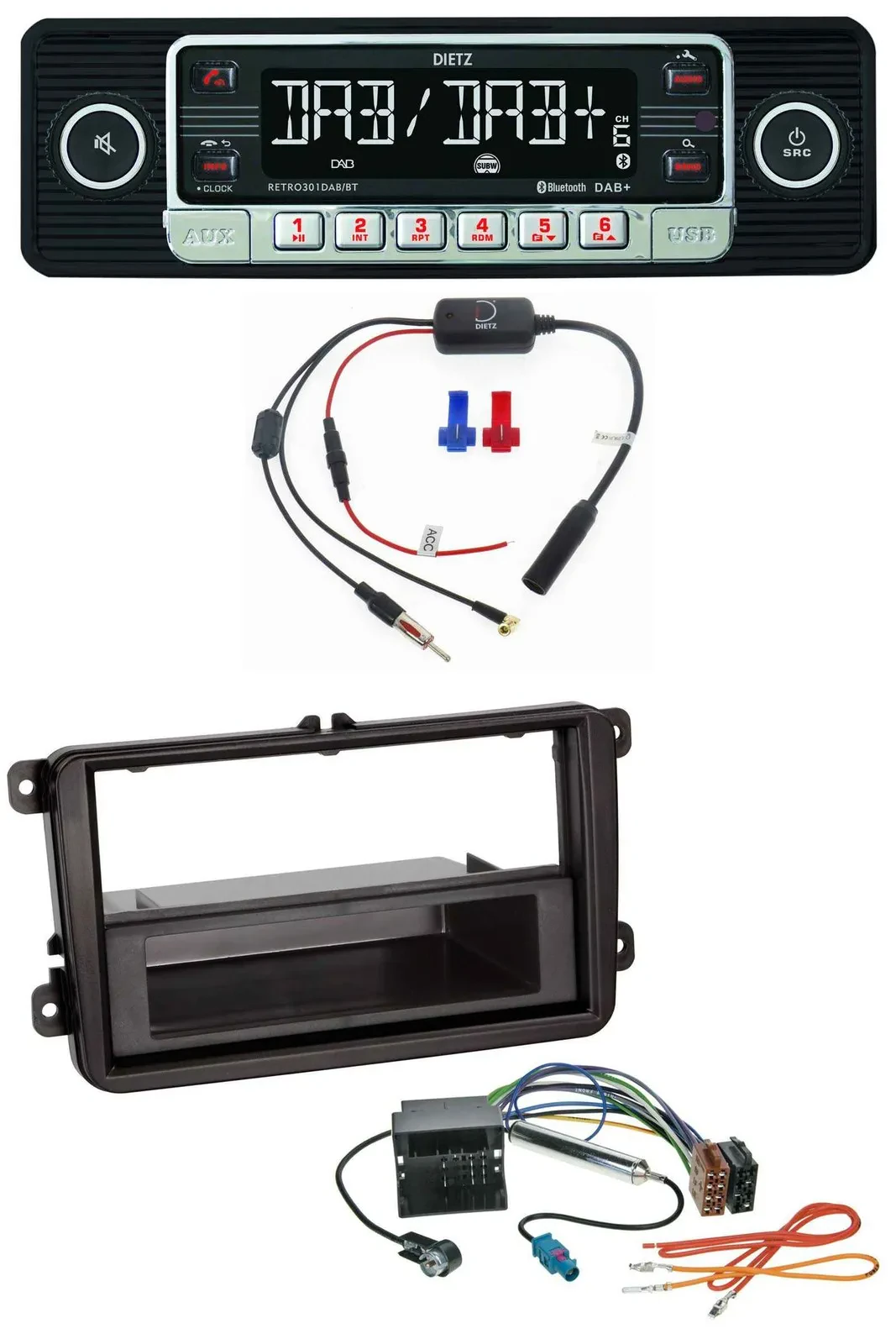 Dietz MP3 DAB Bluetooth USB Autoradio für VW Amarok, Beetle, EOS (ab 06)