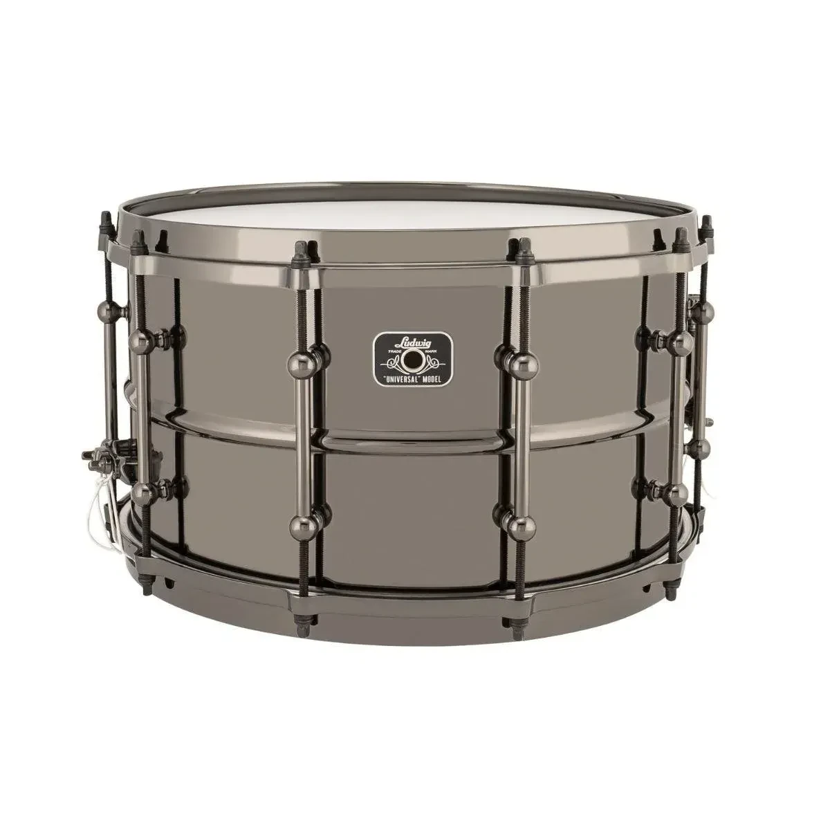Ludwig Universal Brass Snare Drum with Black Nickel Hardware 8"x14"