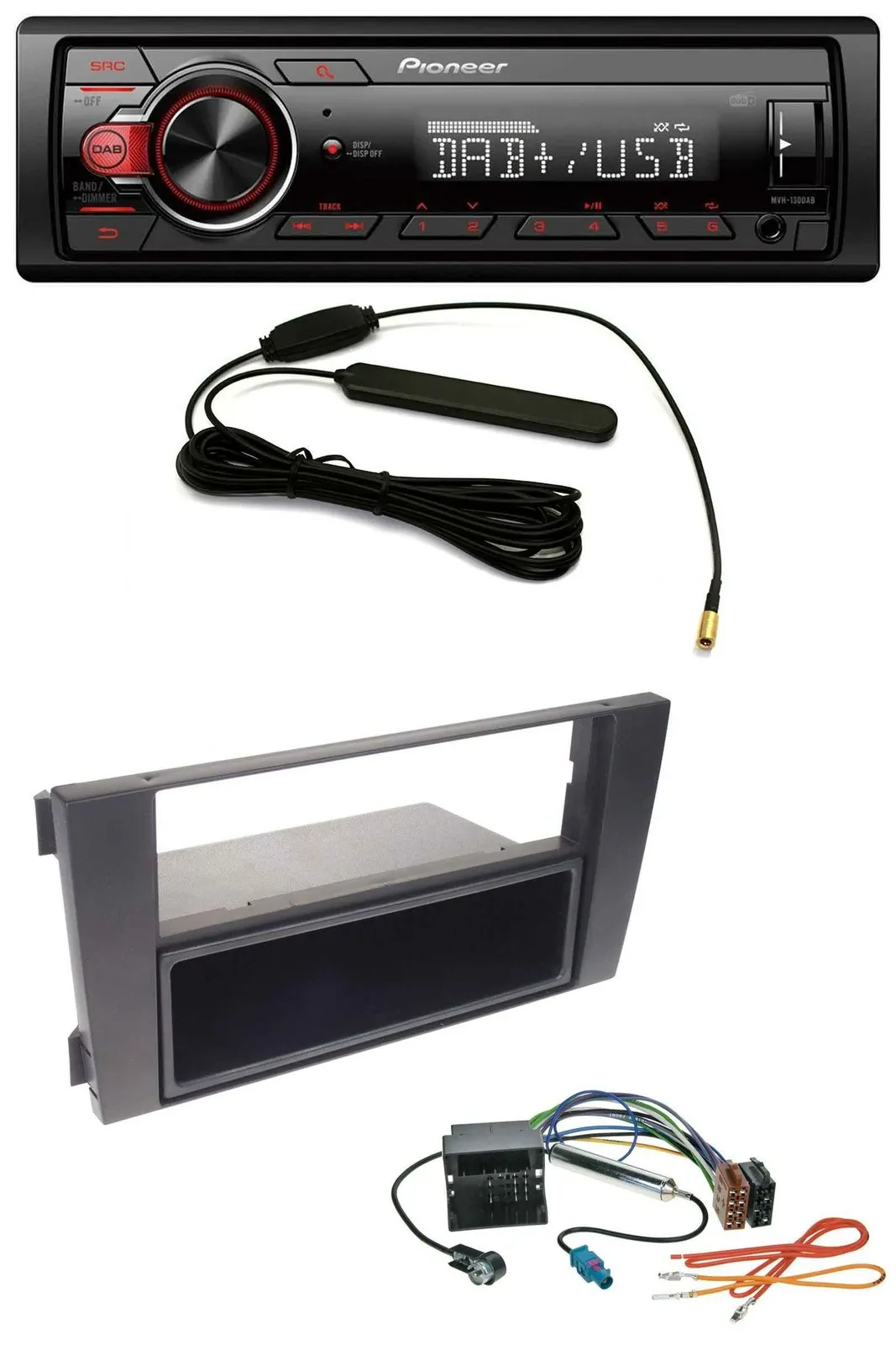 Автомагнитола для Audi A6 (2001–2005) Pioneer 1-DIN DAB, MP3, USB, AUX, Quadlock