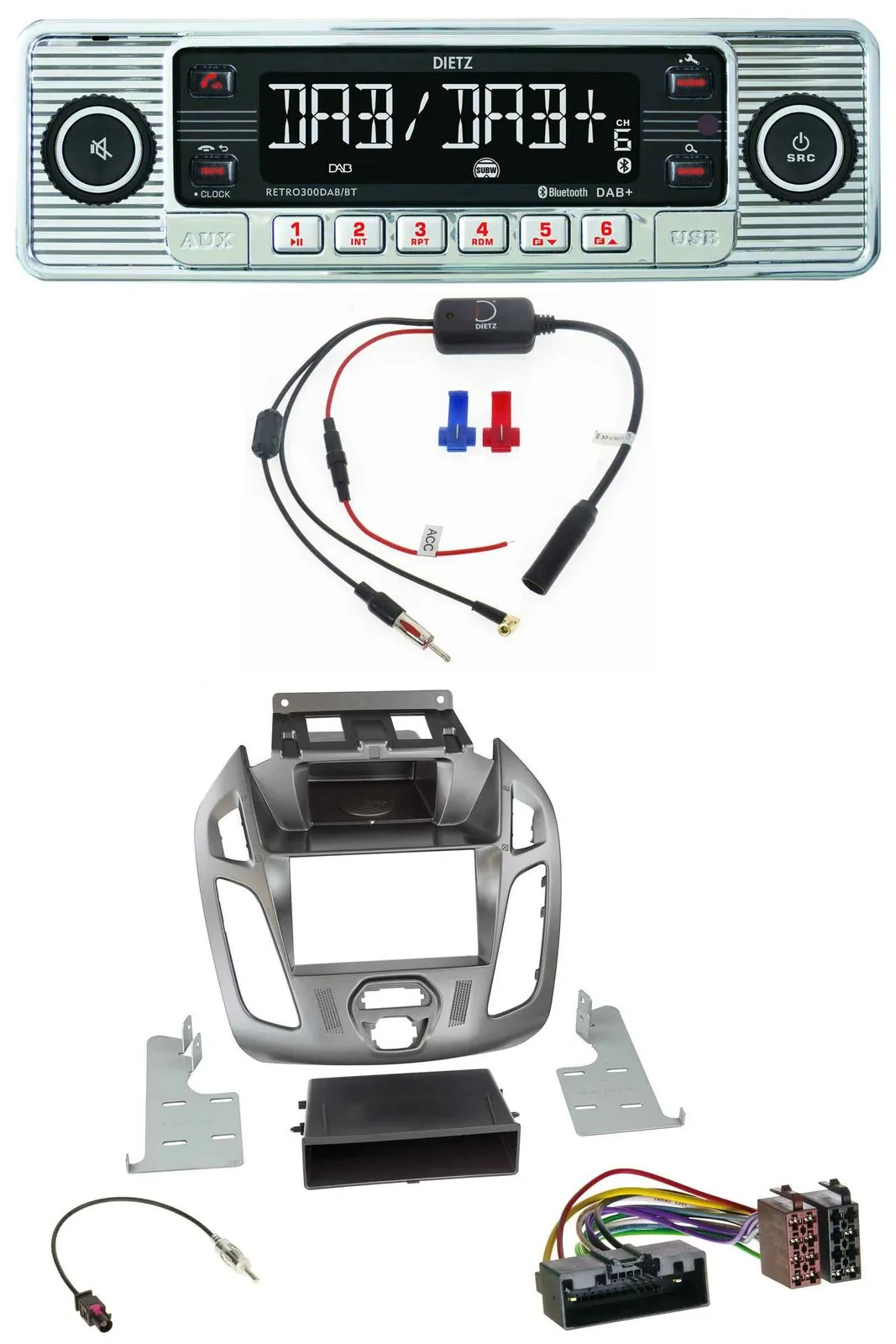 Dietz DAB USB MP3 Bluetooth Autoradio für Ford Connect Transit 2012-2018 ohne Di