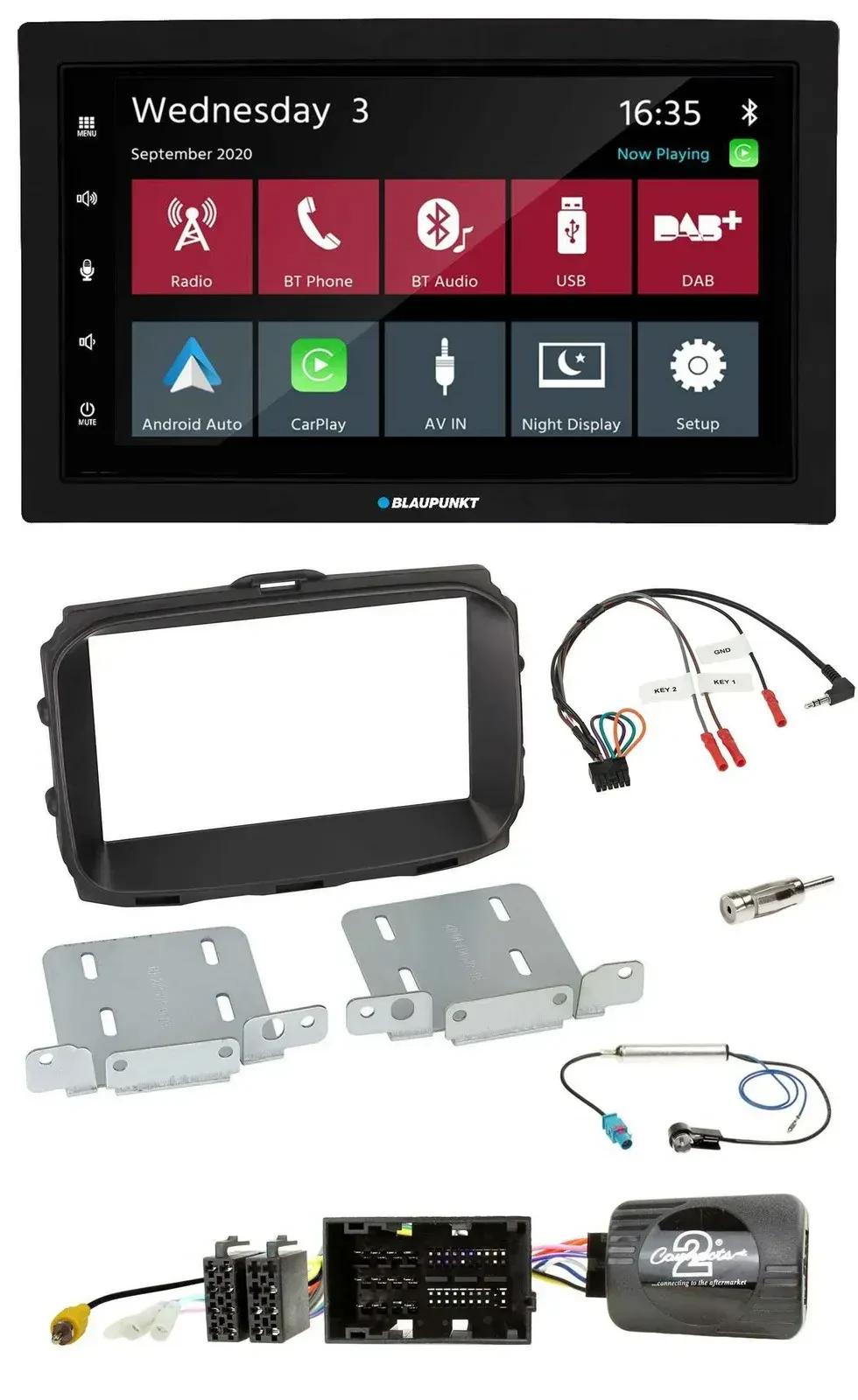 Blaupunkt 2DIN Lenkrad USB Bluetooth DAB Autoradio für Alfa Giulietta 2013-2021