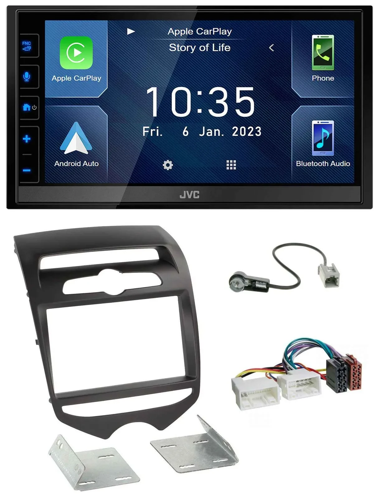 JVC DAB Bluetooth MP3 USB 2DIN Autoradio für Hyundai ix20 ab 2010 man. Klima