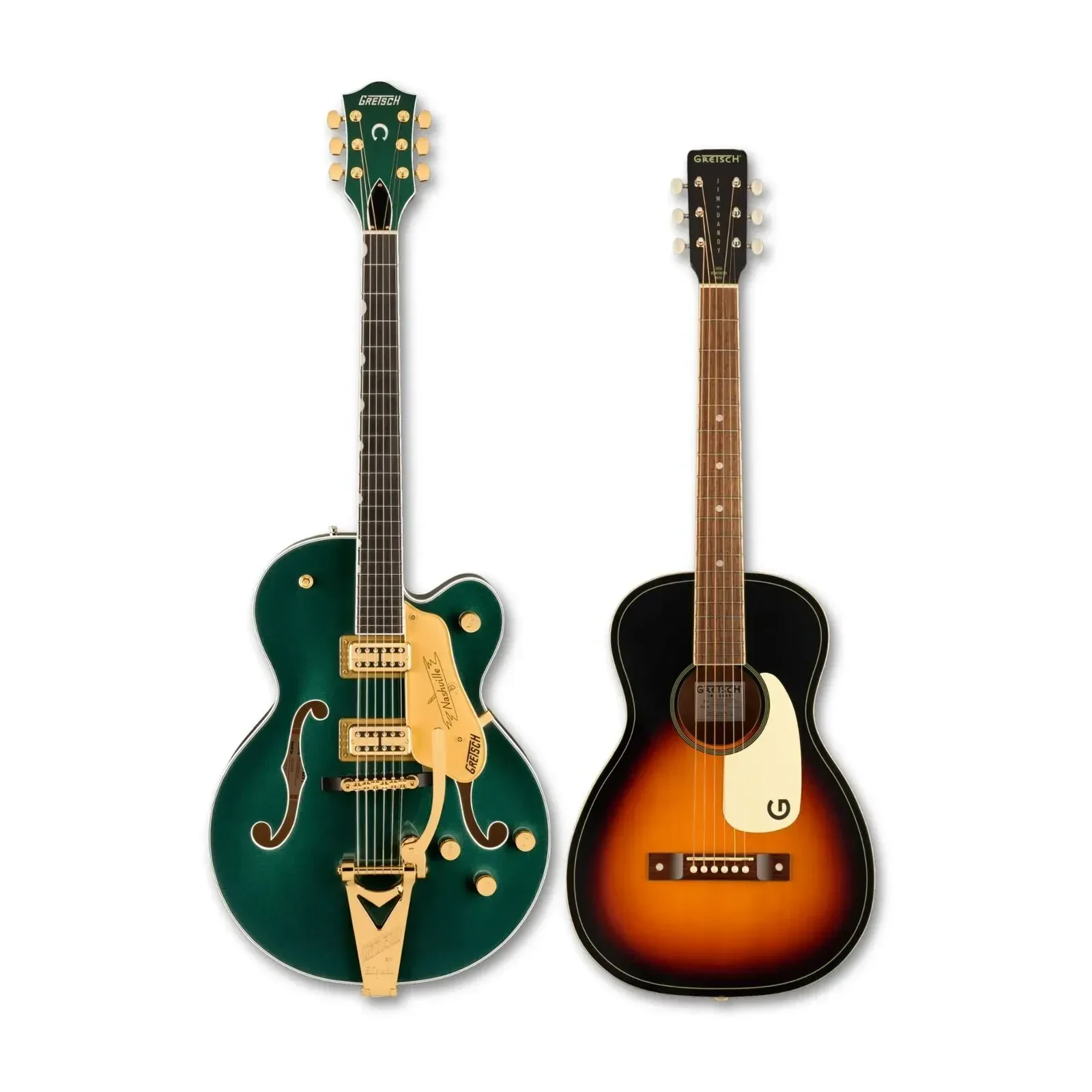 Gretsch Nashville Hollow Body Cadillac Green Electric Guitar Bundle