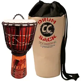 Джембе Sawtooth Harmony Series 12" Hand-Carved Elephant Design Rope Djembe w/Carry Bag