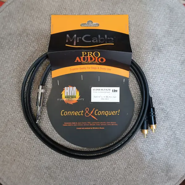 Кабель соединительный аудио MrCable AYJSR-01.5-GM стереоджек-2RCA 1.5м