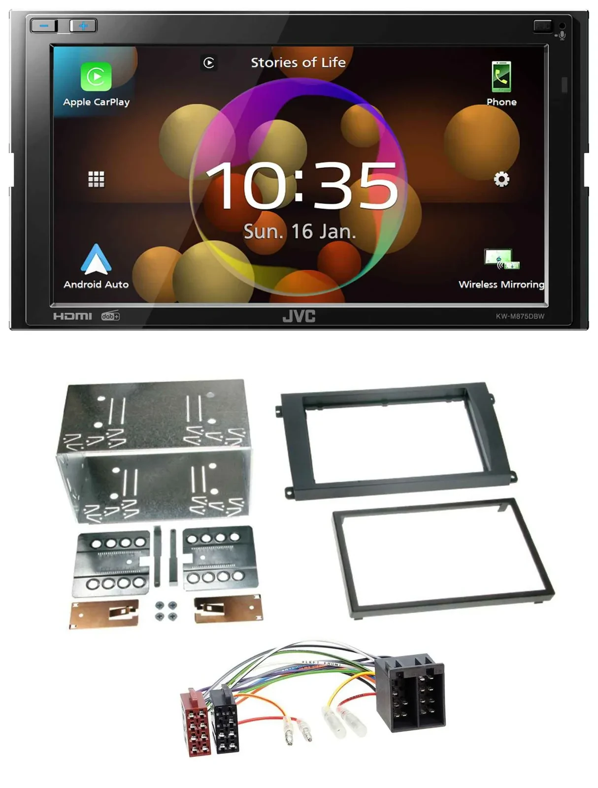 JVC DAB MP3 2DIN Bluetooth USB Autoradio für Porsche Cayenne 2002-2007