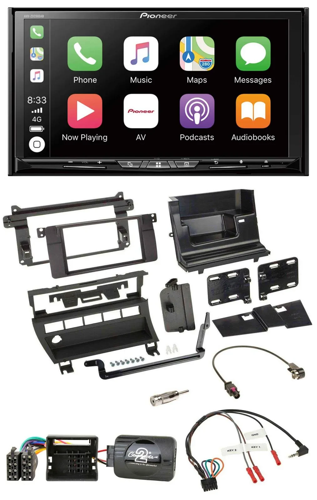 Pioneer 2DIN Lenkrad USB DAB DVD Bluetooth Autoradio für BMW 3er 2001-2006 5 Sch