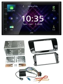 JVC DAB 2DIN MP3 Bluetooth USB Autoradio für Seat Ibiza ab 08 Klavierlack-schwar