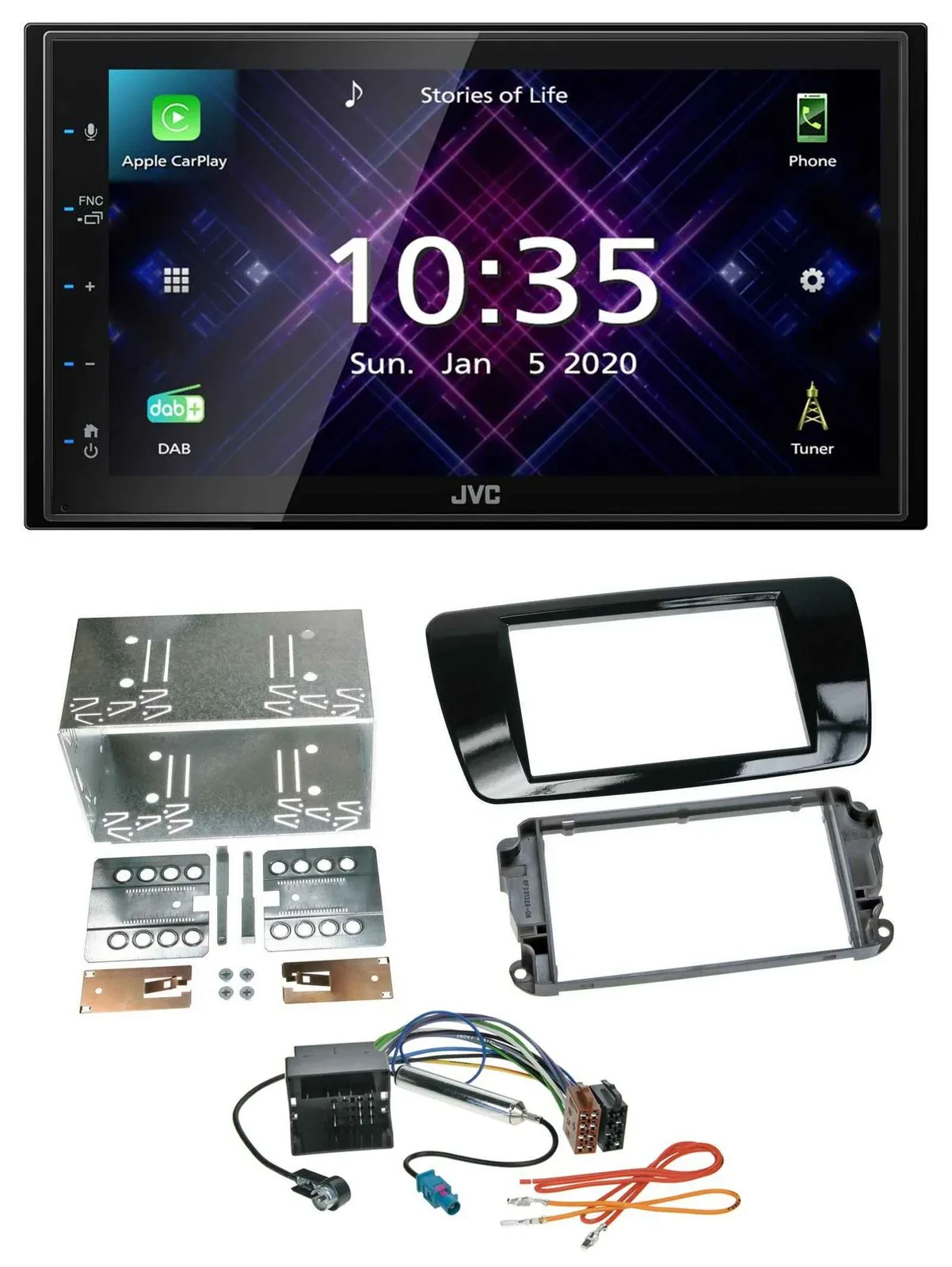JVC DAB 2DIN MP3 Bluetooth USB Autoradio für Seat Ibiza ab 08 Klavierlack-schwar