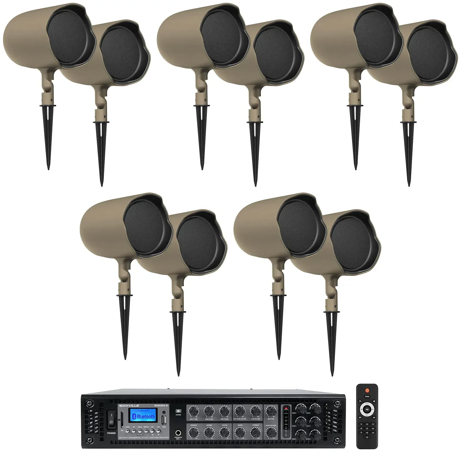 Рупорная акустика JBL GSF6-TN Tan с усилителем (10 штук)