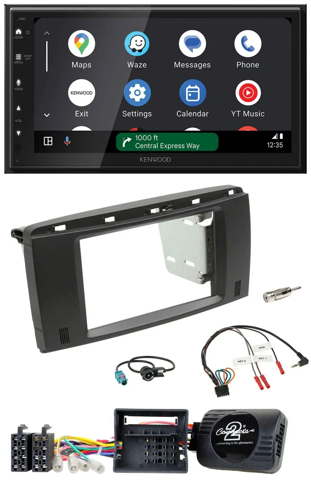 Автомагнитола Kenwood 2DIN, DAB, Bluetooth, USB для Mercedes R-Class (2006–2012)