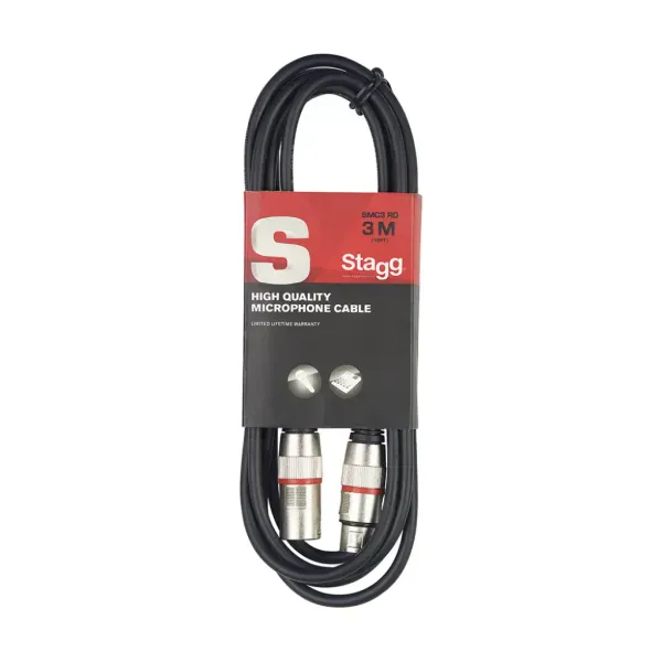 Микрофонный кабель Stagg SMC3 RD Black 3 м