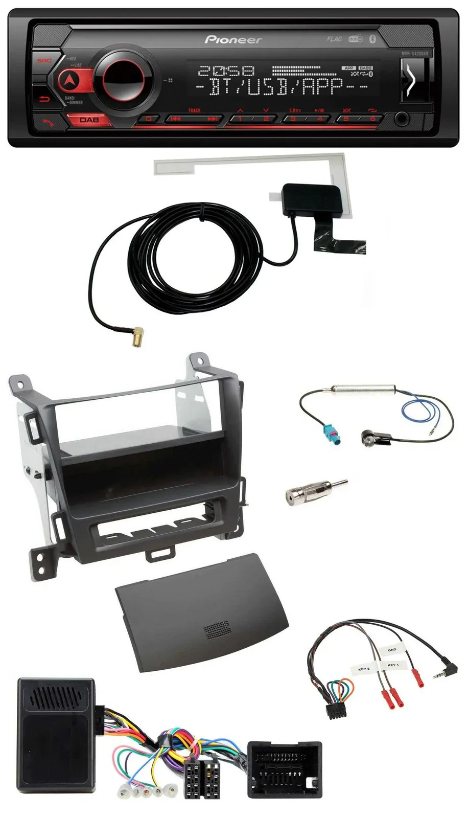 Pioneer DAB USB Lenkrad Bluetooth Autoradio für Opel Tourer Zafira ab 2013 jet b