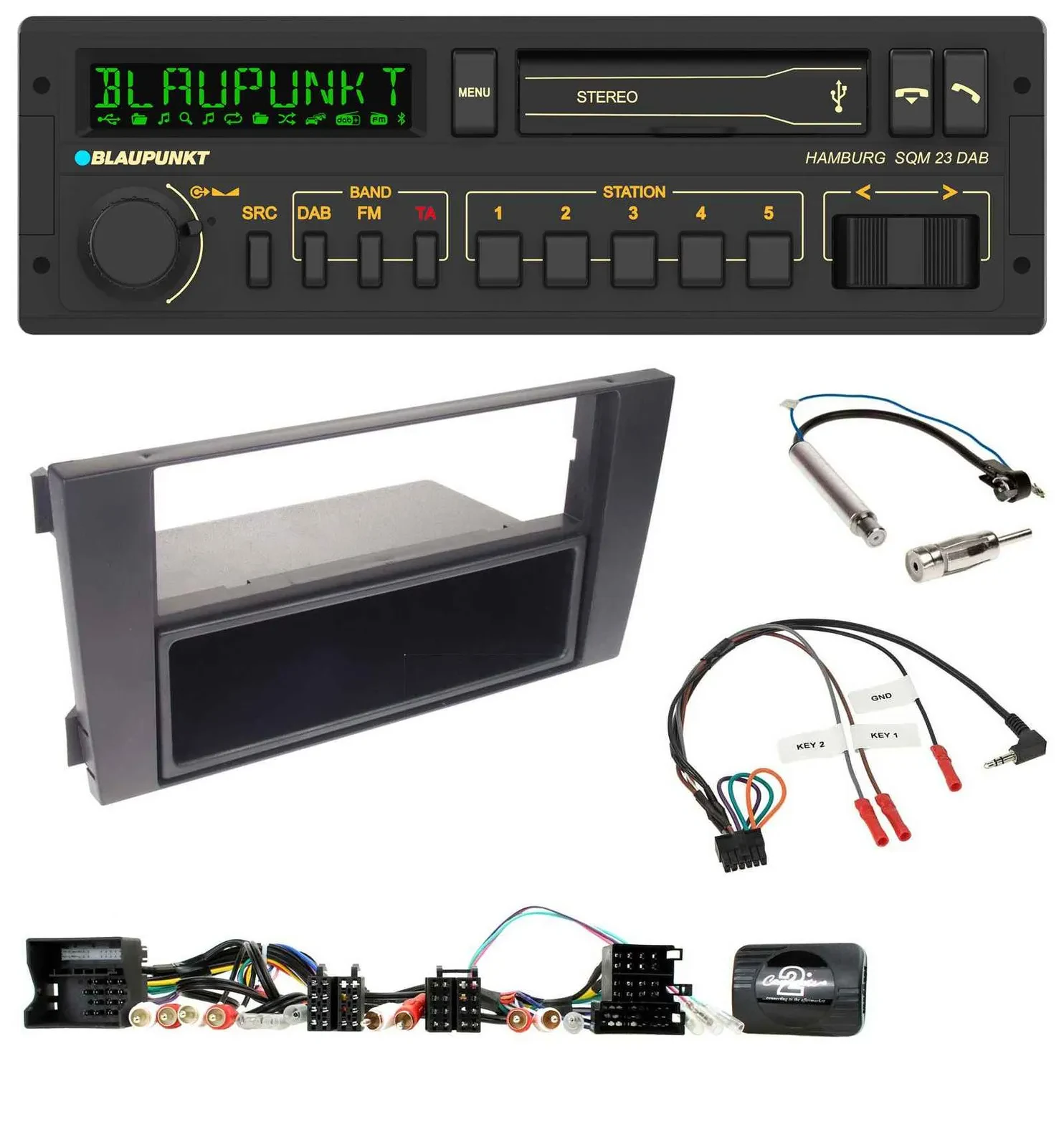 Blaupunkt USB DAB Bluetooth Lenkrad Autoradio für Audi A6 (2001-2004)