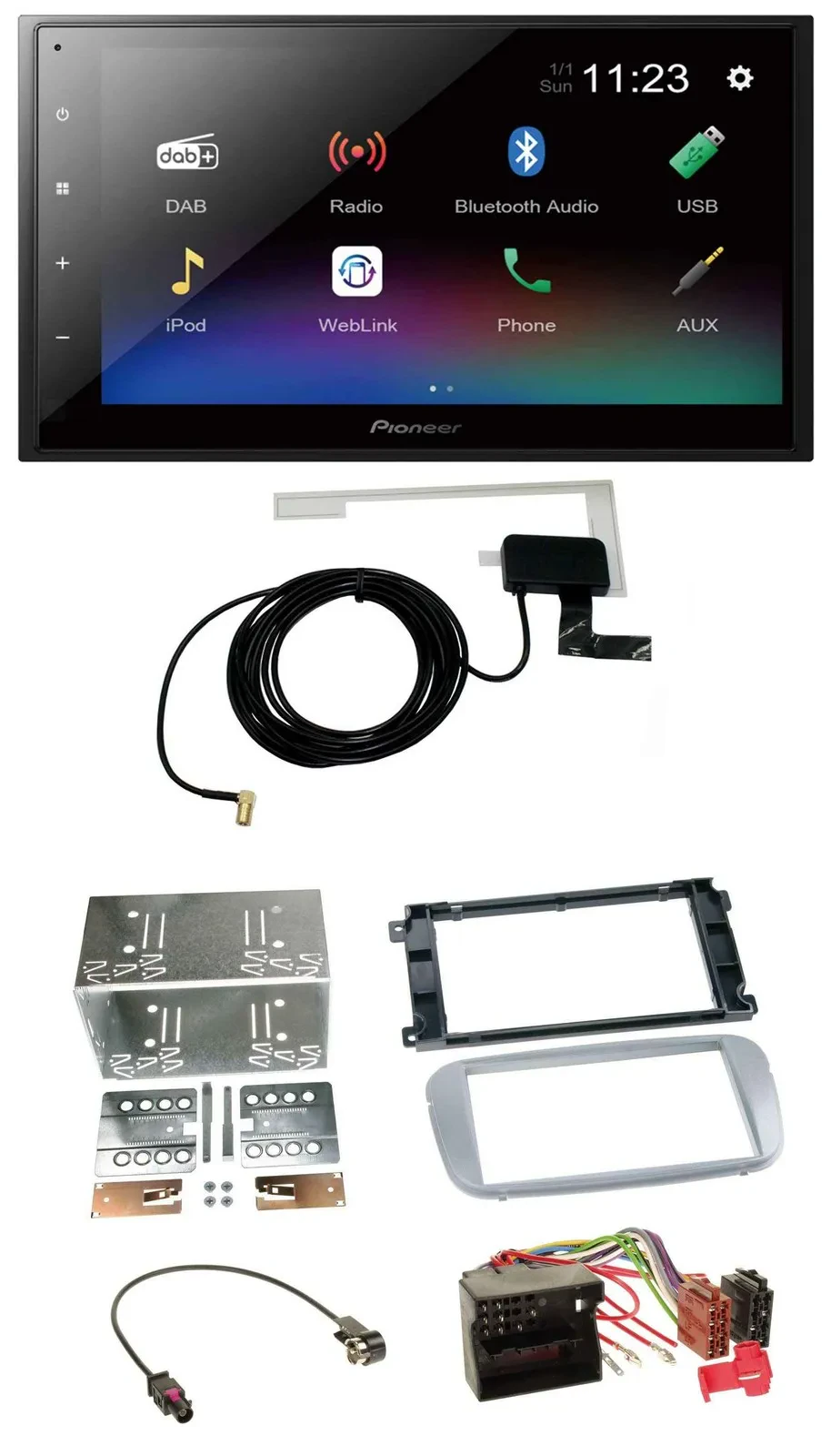 Pioneer DAB MP3 Bluetooth 2DIN USB Autoradio für Ford Galaxy C-Max Focus ab 2007