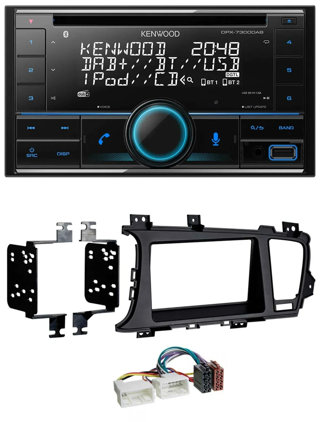 Kenwood CD 2DIN DAB USB MP3 Bluetooth Autoradio für Kia Optima (ab 2012)