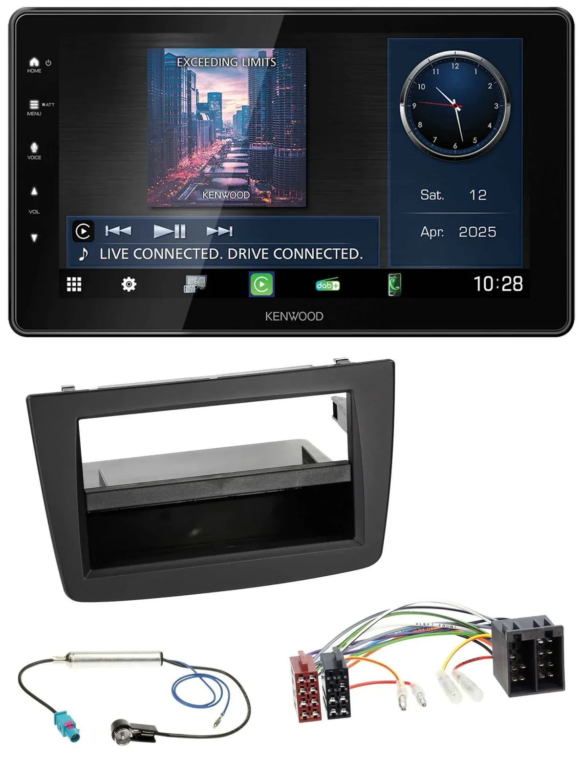 Kenwood MP3 Bluetooth USB DAB Autoradio für Alfa Romeo Mito 955 08-14 ISO schwar