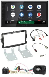 Kenwood DAB Bluetooth USB Lenkrad 2DIN Autoradio für Dacia ab 2012 piano schwarz