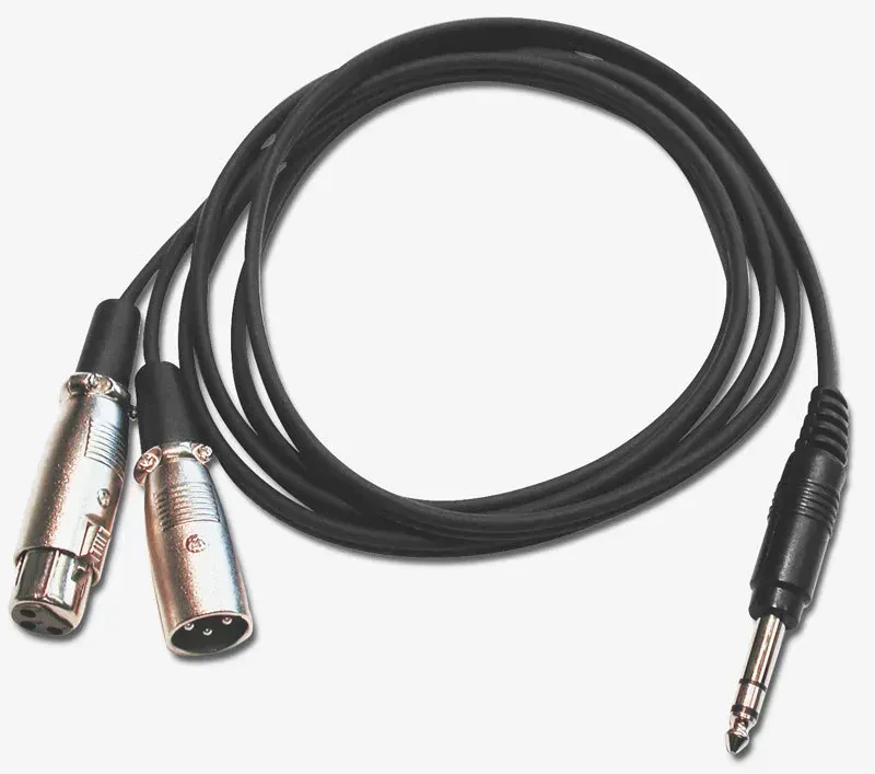 Коммутационный кабель Hosa Technology SRC-203 6.35 мм TRS (штекер) — XLR (M)/XLR (F), 3 м