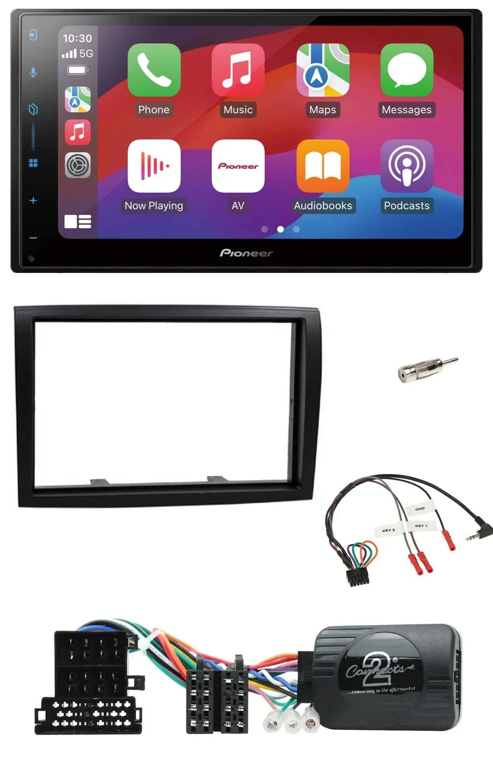 Автомагнитола Pioneer 2-DIN, DAB, Bluetooth, USB, совместима с кнопками на руле, для Citroen Jumper 2008–2011