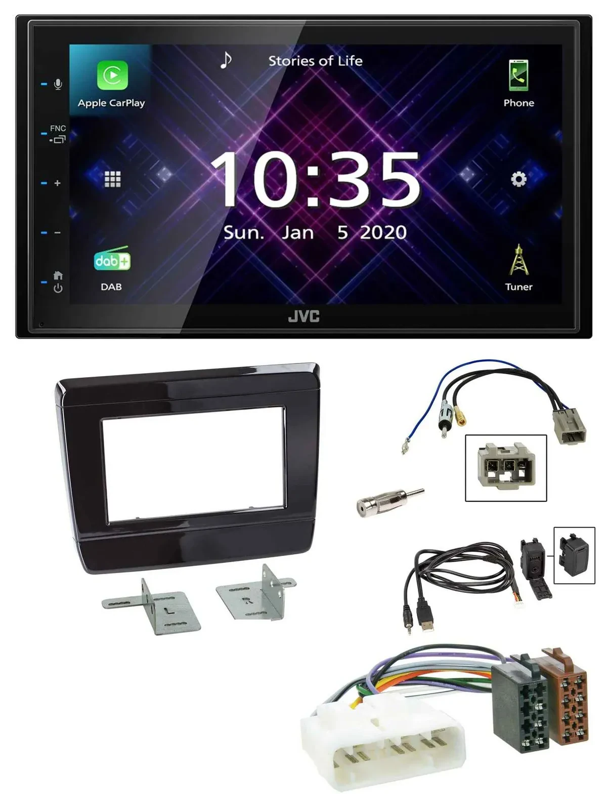 JVC DAB 2DIN MP3 Bluetooth USB Autoradio für Isuzu D-Max 2020 2021 Klavierlack