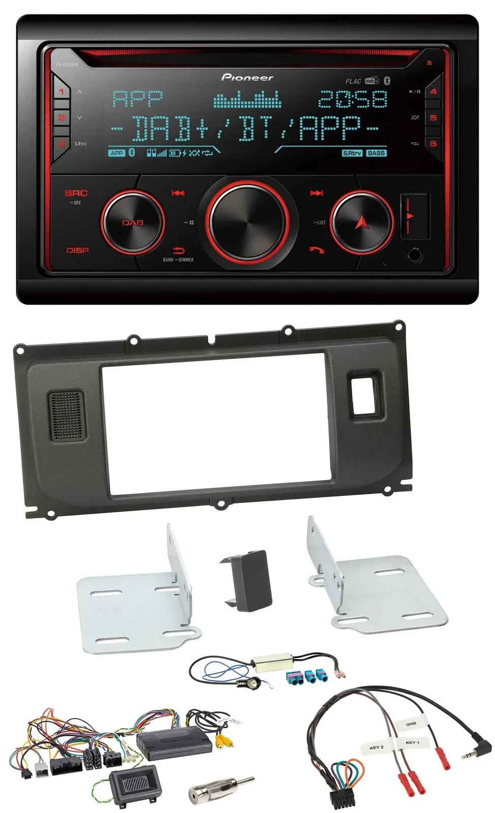 Pioneer 2DIN DAB Lenkrad Bluetooth USB CD Autoradio für Land Rover Evoque 11-13