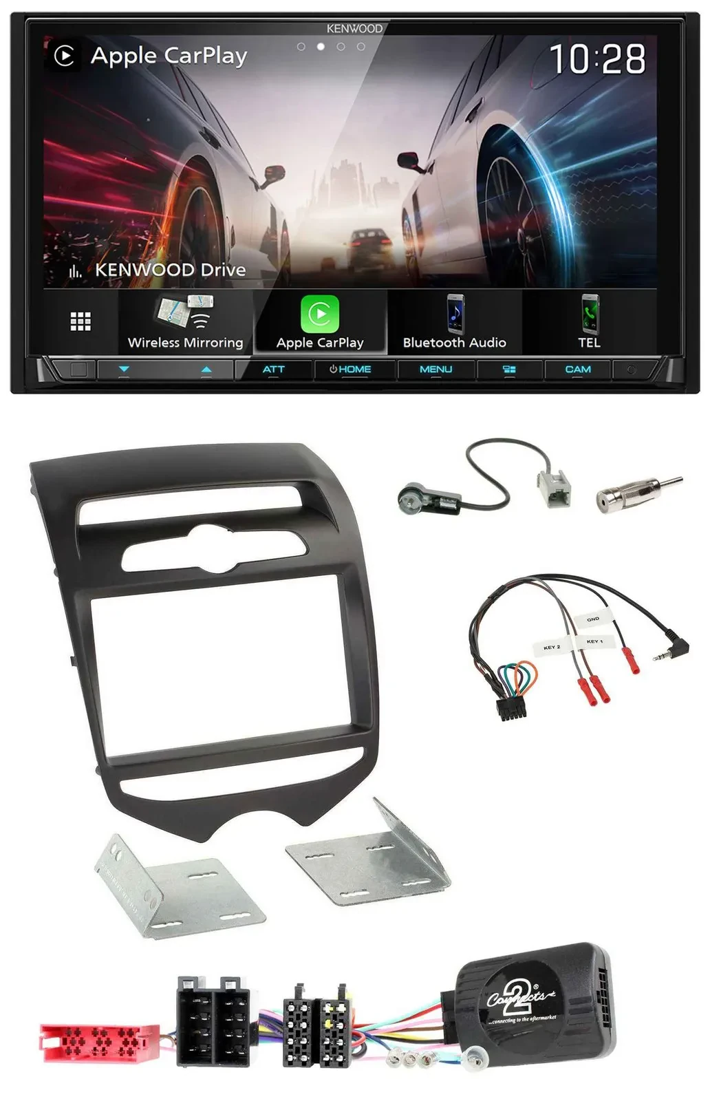 Kenwood Lenkrad 2DIN USB DAB Bluetooth Autoradio für Hyundai ix20 ab 2010 man. K